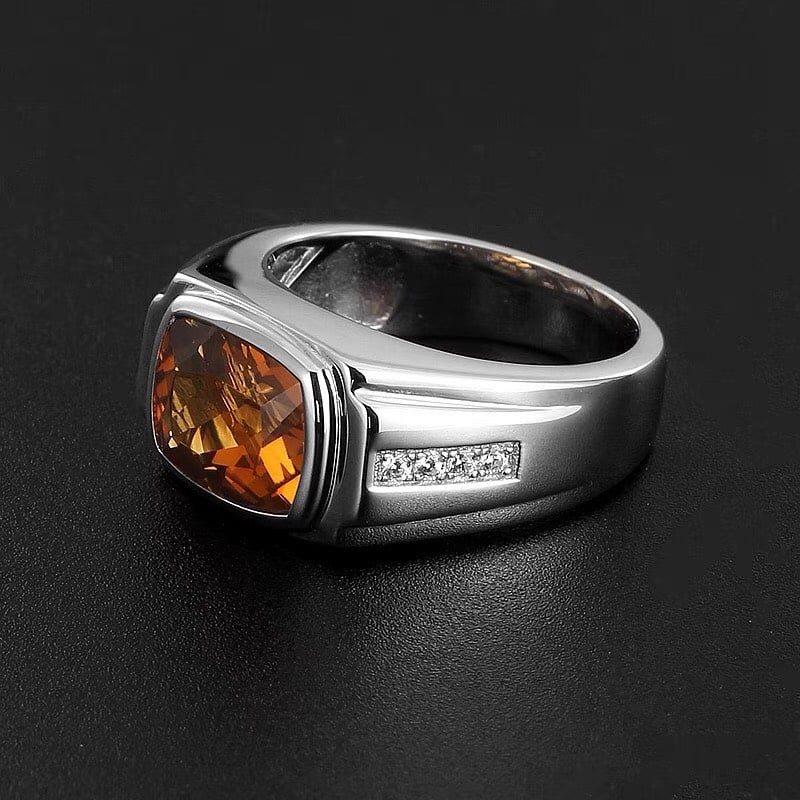 Nhẫn nam citrine tự nhiên