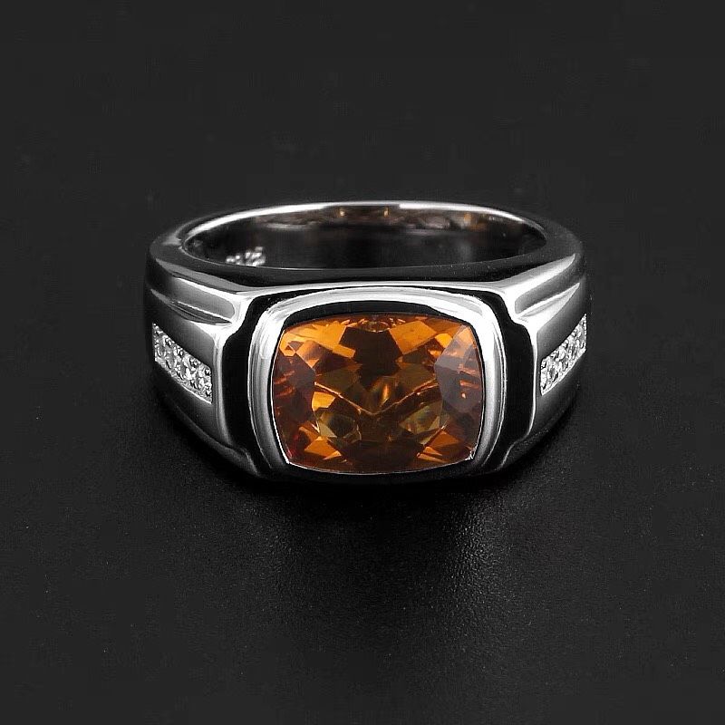 Nhẫn nam citrine tự nhiên