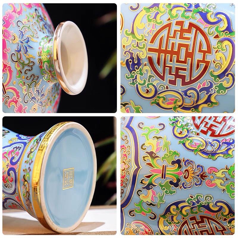 Bình Hoa Mận Tráng Men Cloisonné