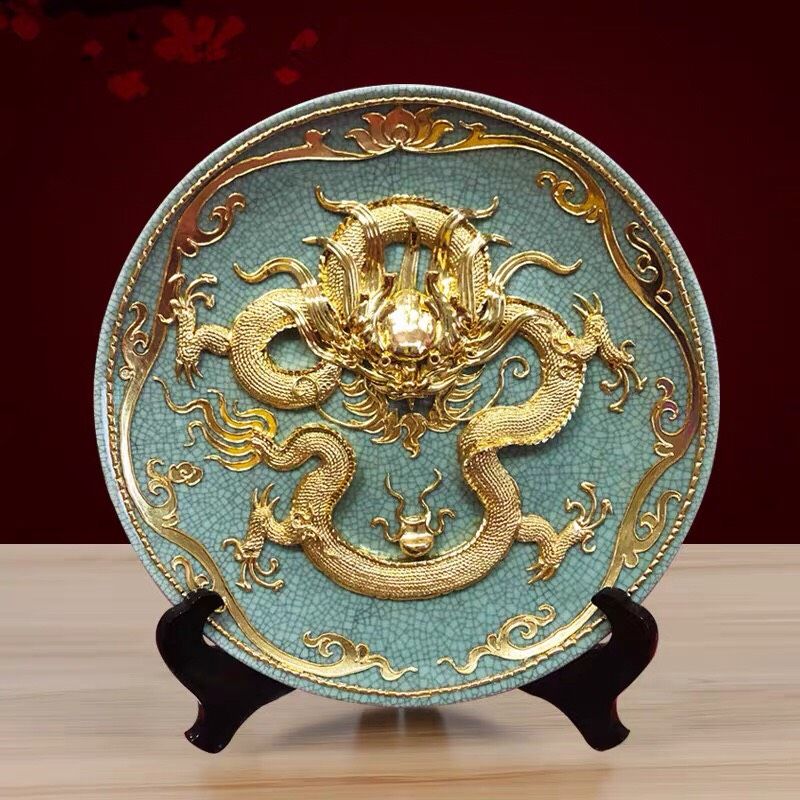 Đĩa Sứ Trang Trí Rồng Thịnh Vượng