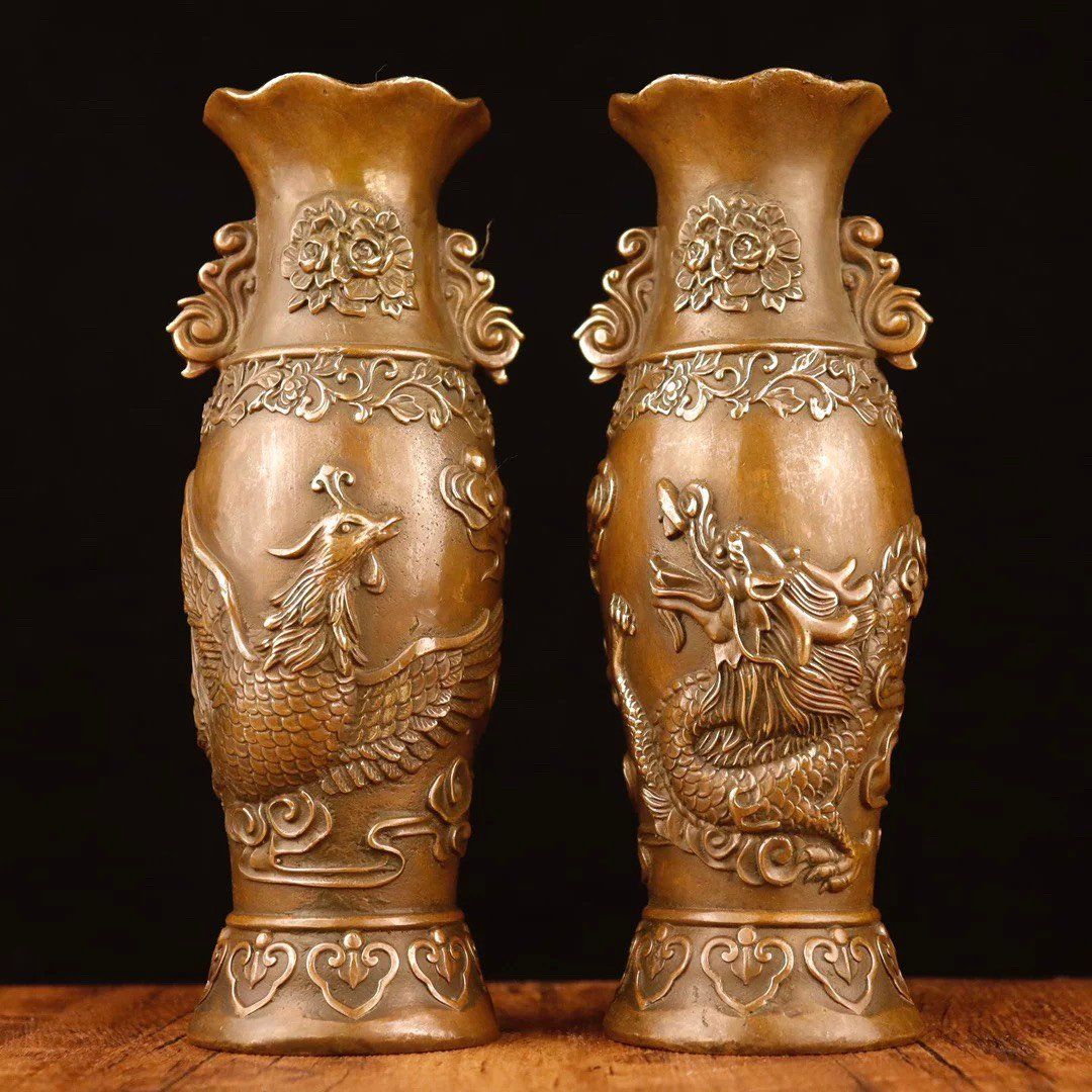 Cặp bình rồng phượng cổ