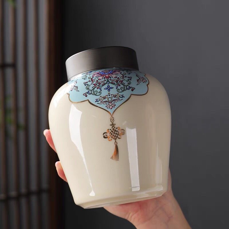Lon gốm đựng trà cao cấp