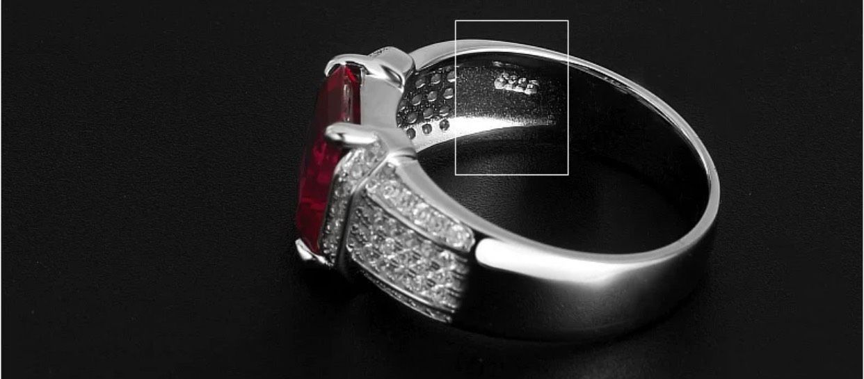 Nhẫn đính đá sang trọng Chất liệu đá ruby + bạc 925