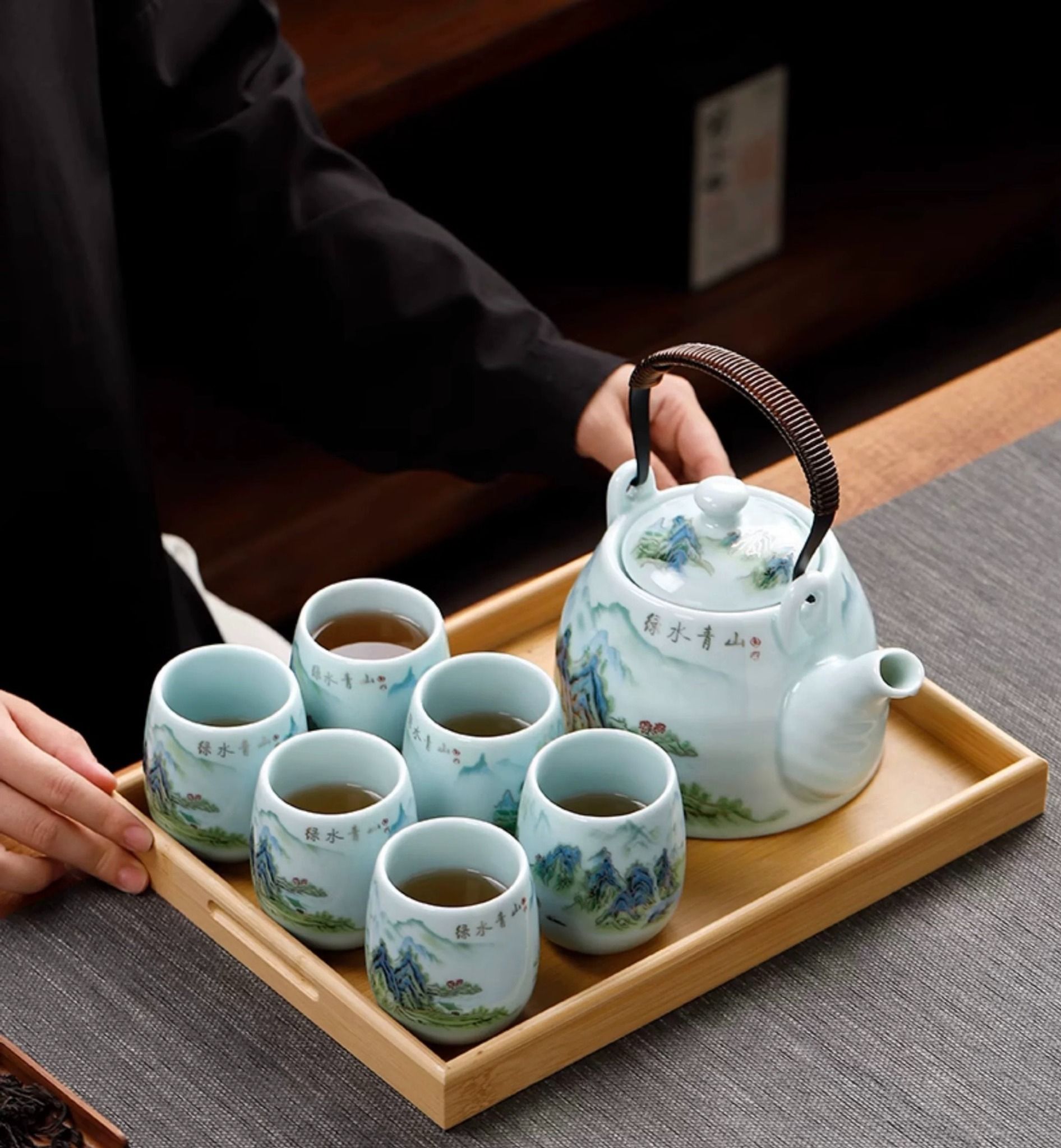 Bộ ấm chén trà phong cảnh