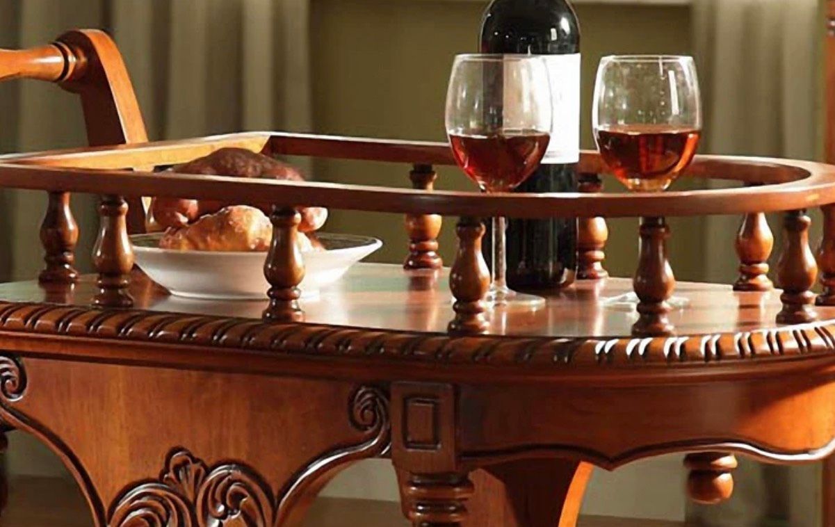 Xe đẩy đồ ăn sang trọng Chất liệu gỗ