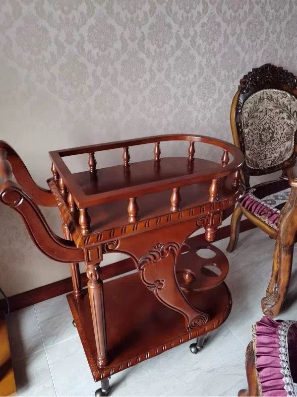 Xe đẩy đồ ăn sang trọng Chất liệu gỗ