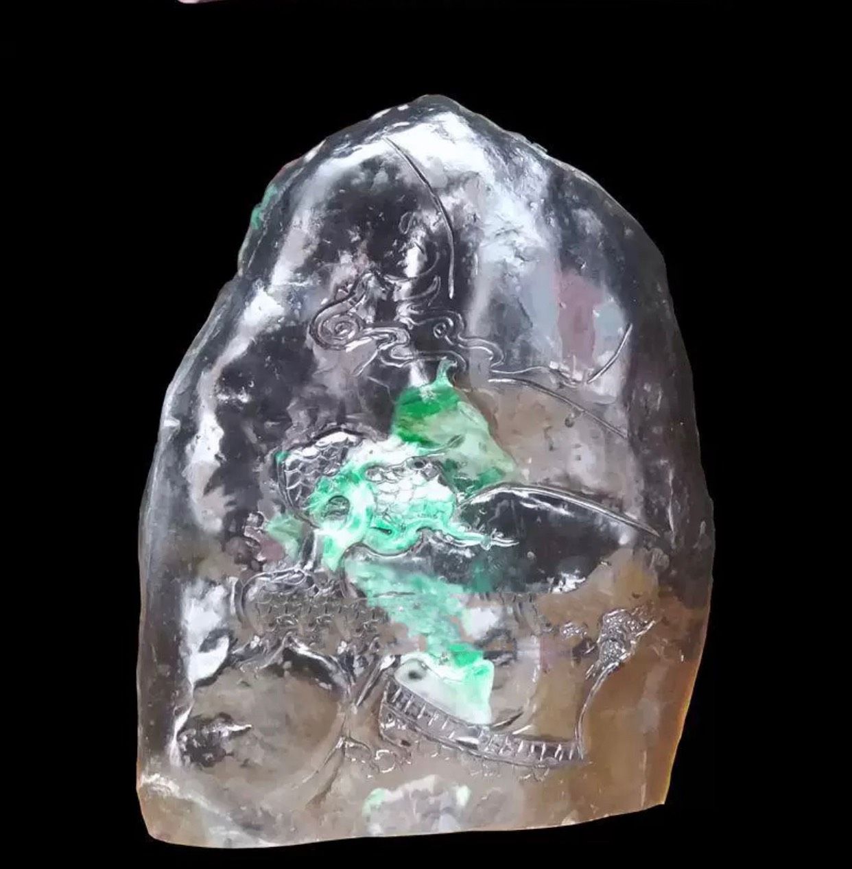 Ngọc Khắc Phong Cảnh May Mắn