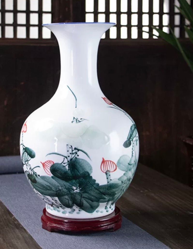 Bình Hoa Ánh Sen Trăng Để Bàn