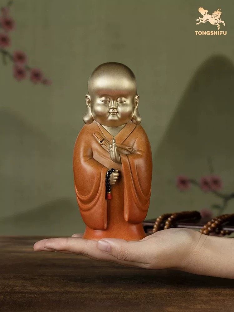 Tượng Tiểu hoà thượng Chất liệu đồng