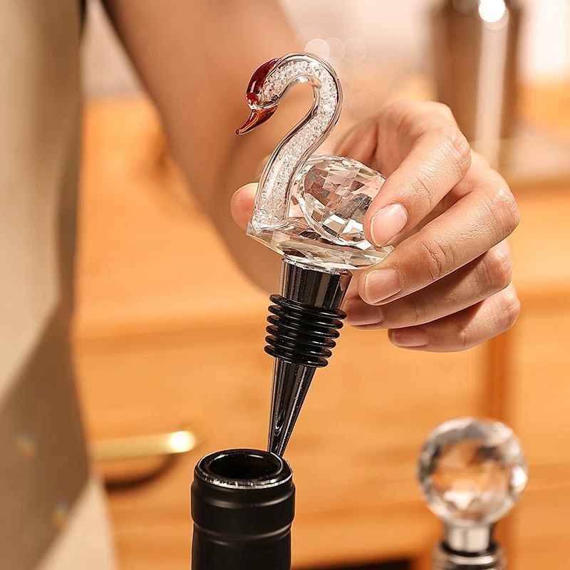 Nút chai rượu thiên nga pha lê cao cấp