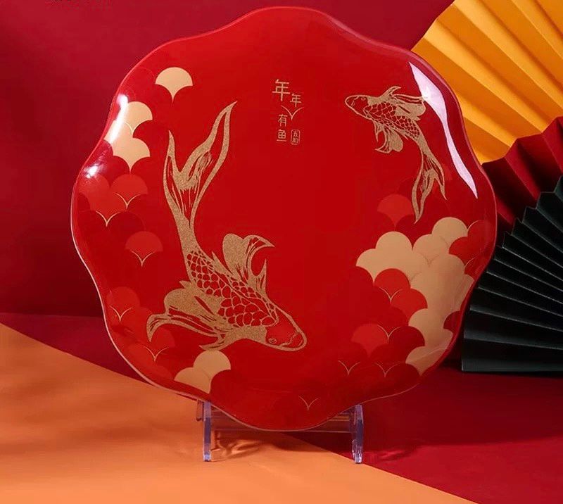 Hộp Bày Kẹo Hoa Văn Cá May Mắn