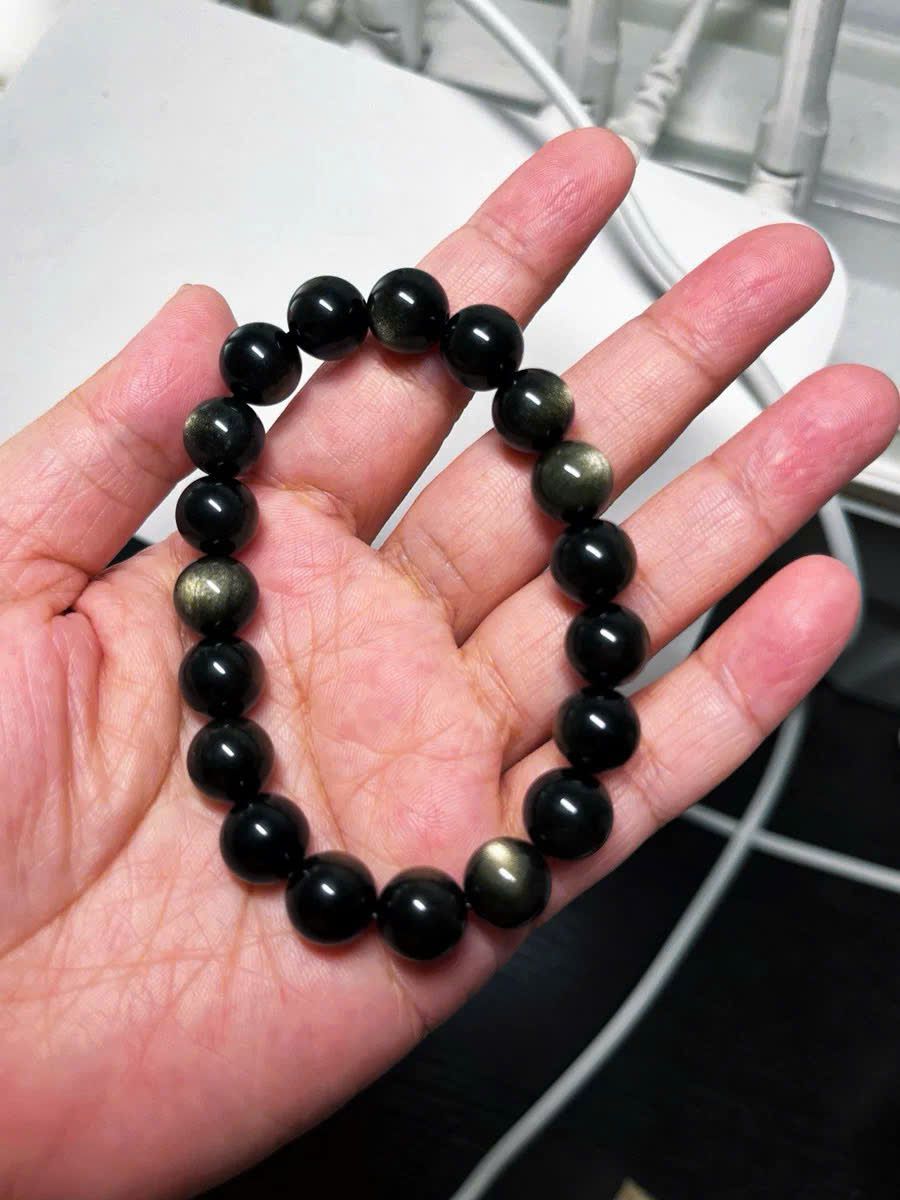 Vòng Tay Đá Mắt Mèo Ánh Vàng