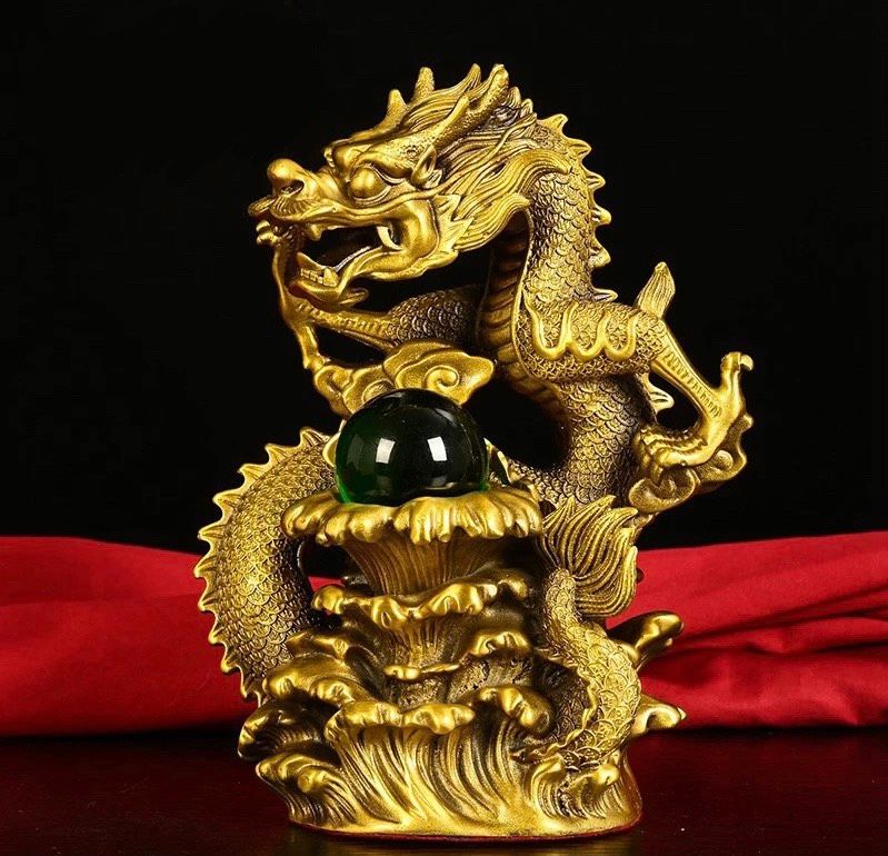 Rồng Ngọc Trai Hoàng Đạo trang trí Chất liệu đồng