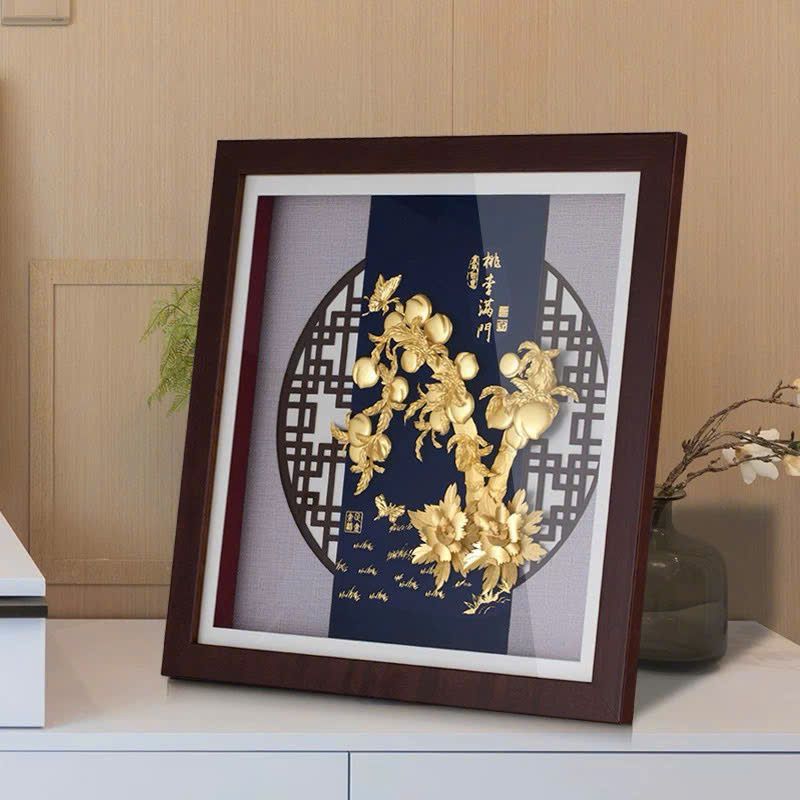 Tranh 3D đào và mận