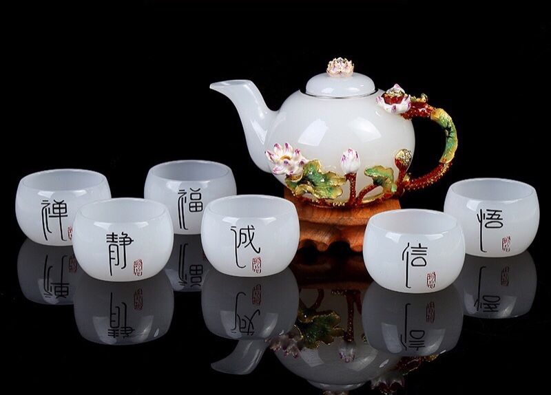 BỘ ẤM TRÀ TRÁNG MEN NGỌC BÍCH CAO CẤP
