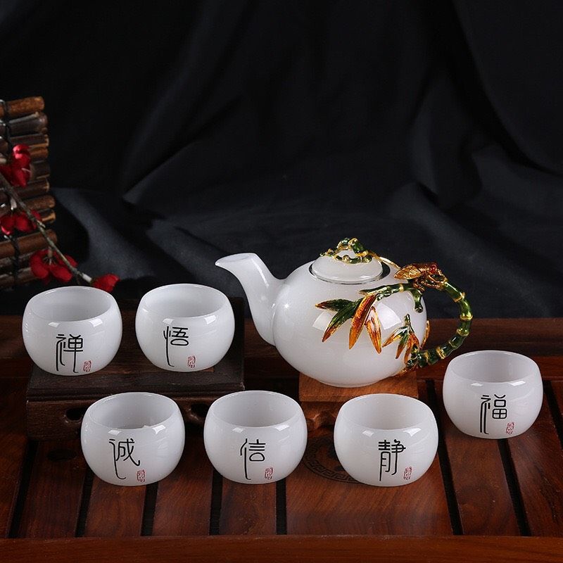 BỘ ẤM TRÀ TRÁNG MEN NGỌC BÍCH