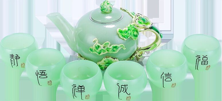 BỘ ẤM TRÀ SỨ TRÁNG MEN NGỌC XANH