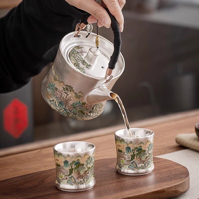 BỘ ẤM TRÀ BẠC CAO CẤP – TINH HOA NGHỆ THUẬT TRÀ ĐẠO