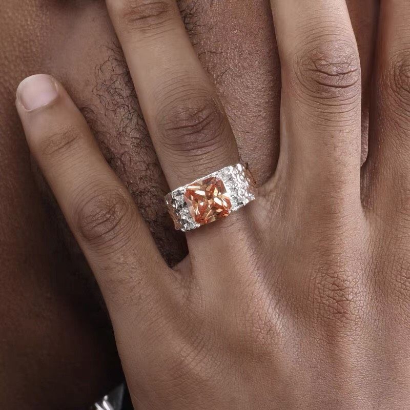 NHẪN BẠC STERLING MẶT ZIRCON MAGMA VÀNG CAO CẤP