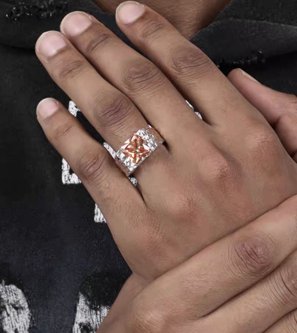 NHẪN BẠC STERLING MẶT ZIRCON MAGMA VÀNG CAO CẤP