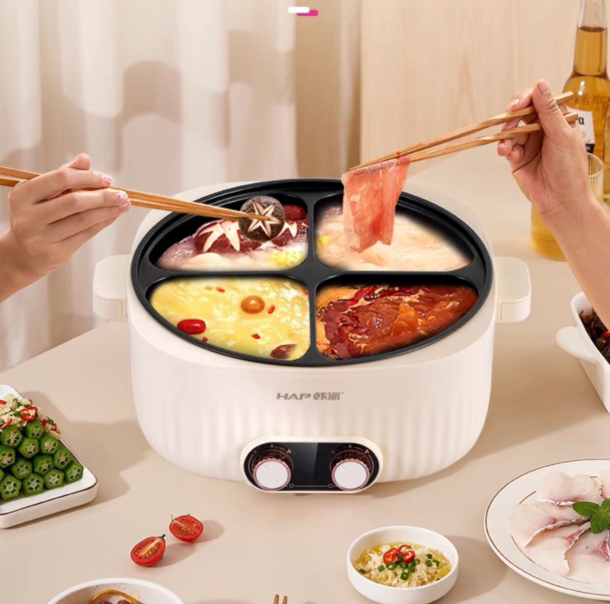Nồi Điện 4 Ngăn Đa Năng Cao Cấp – Sự Lựa Chọn Hoàn Hảo Cho Mọi Bữa Tiệc