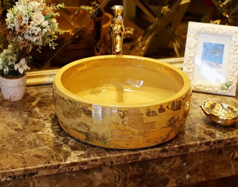 CHẬU RỬA MẶT PHONG CÁCH CHÂU ÂU SANG TRỌNG BK-ME-006500-EU-0084
