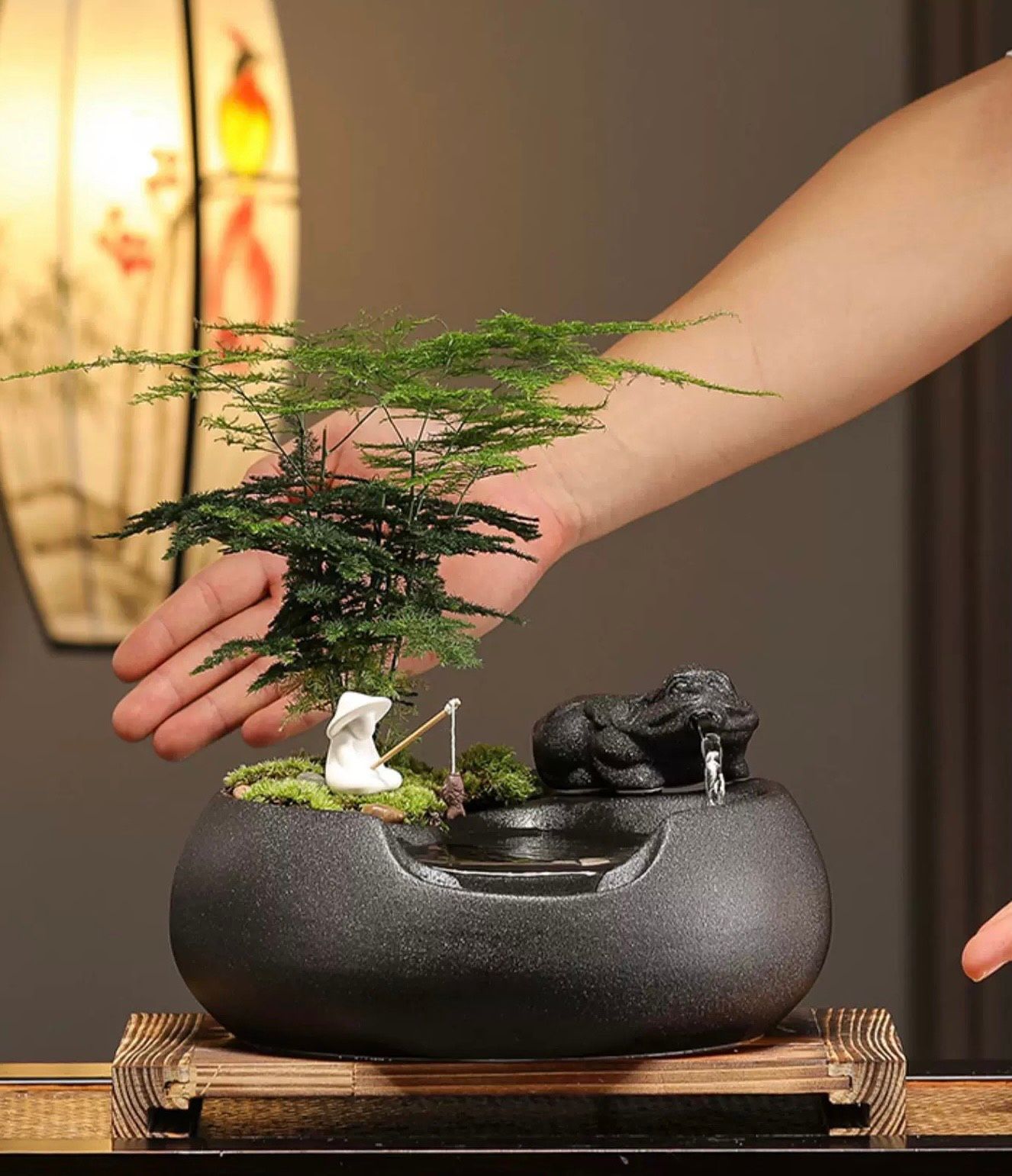 Hồ Câu Cá Nước Chảy Tỳ Hưu May Mắn BK-CE-003100-VN-0247