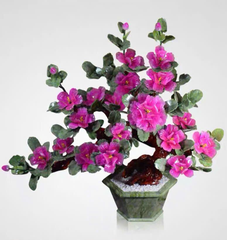 Đồ Trang Trí Cây Hoa Mẫu Đơn Bằng Ngọc Bích BK-ST-006900-VN-0310