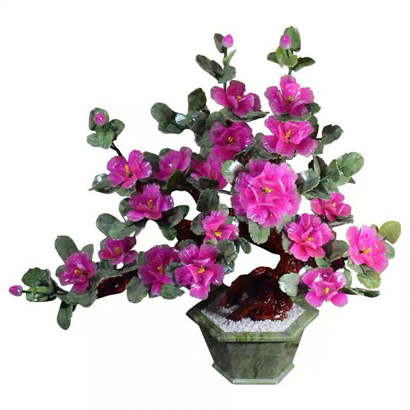 Đồ Trang Trí Cây Hoa Mẫu Đơn Bằng Ngọc Bích BK-ST-006900-VN-0310