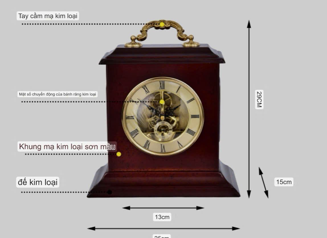 ĐỒNG HỒ ĐỂ BÀN MÁY RETRO CỦA MỸ BK-WO-003700-EU-0448