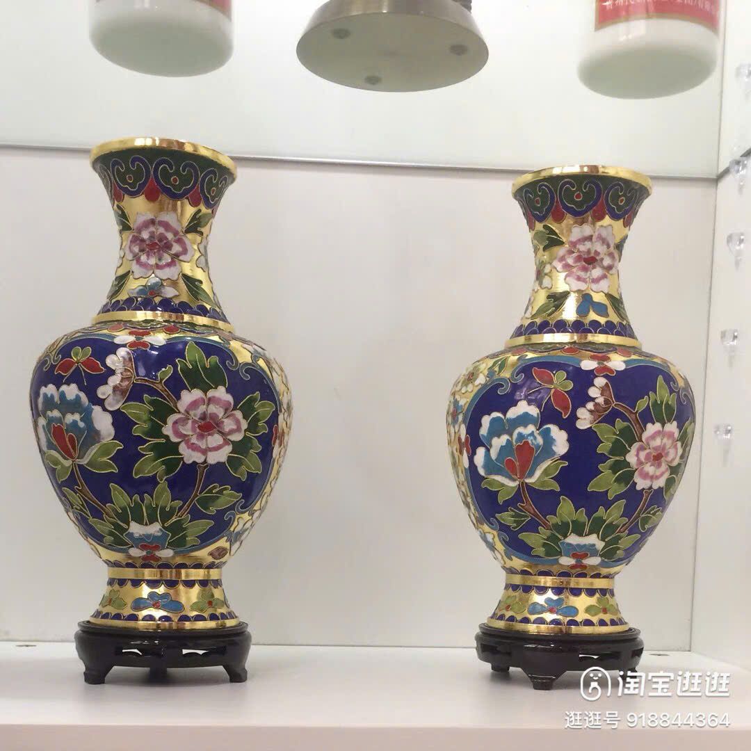 CẶP BÌNH HOA MẪU ĐƠN TRÁNG MEN CLOISONNÉ CAO CẤP BK-CE-001786-VN-0459