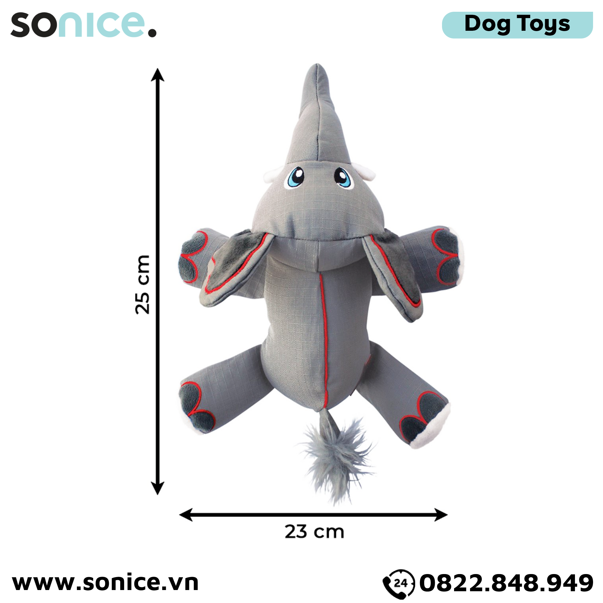 Đồ chơi KONG Cozie Ultra Ella Elephant Squeaks Medium Size - Con voi SONICE.