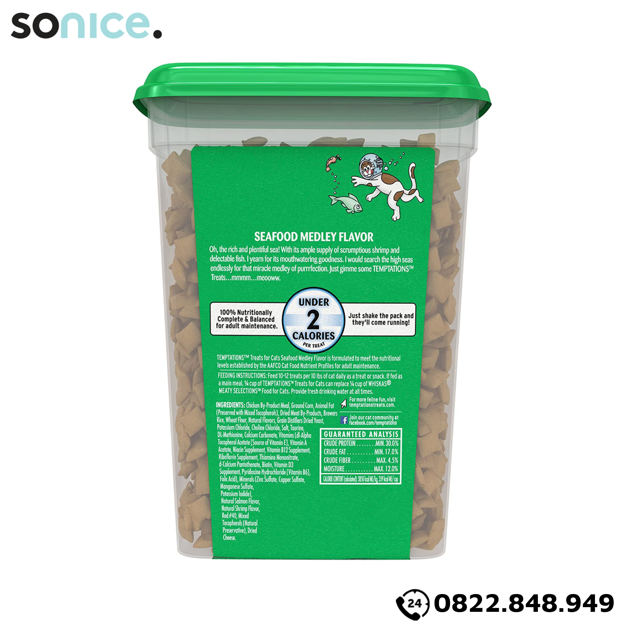 Treats mèo Temptations Tasty Seafood Medley 454g - vị hải sản cat treats SONICE.