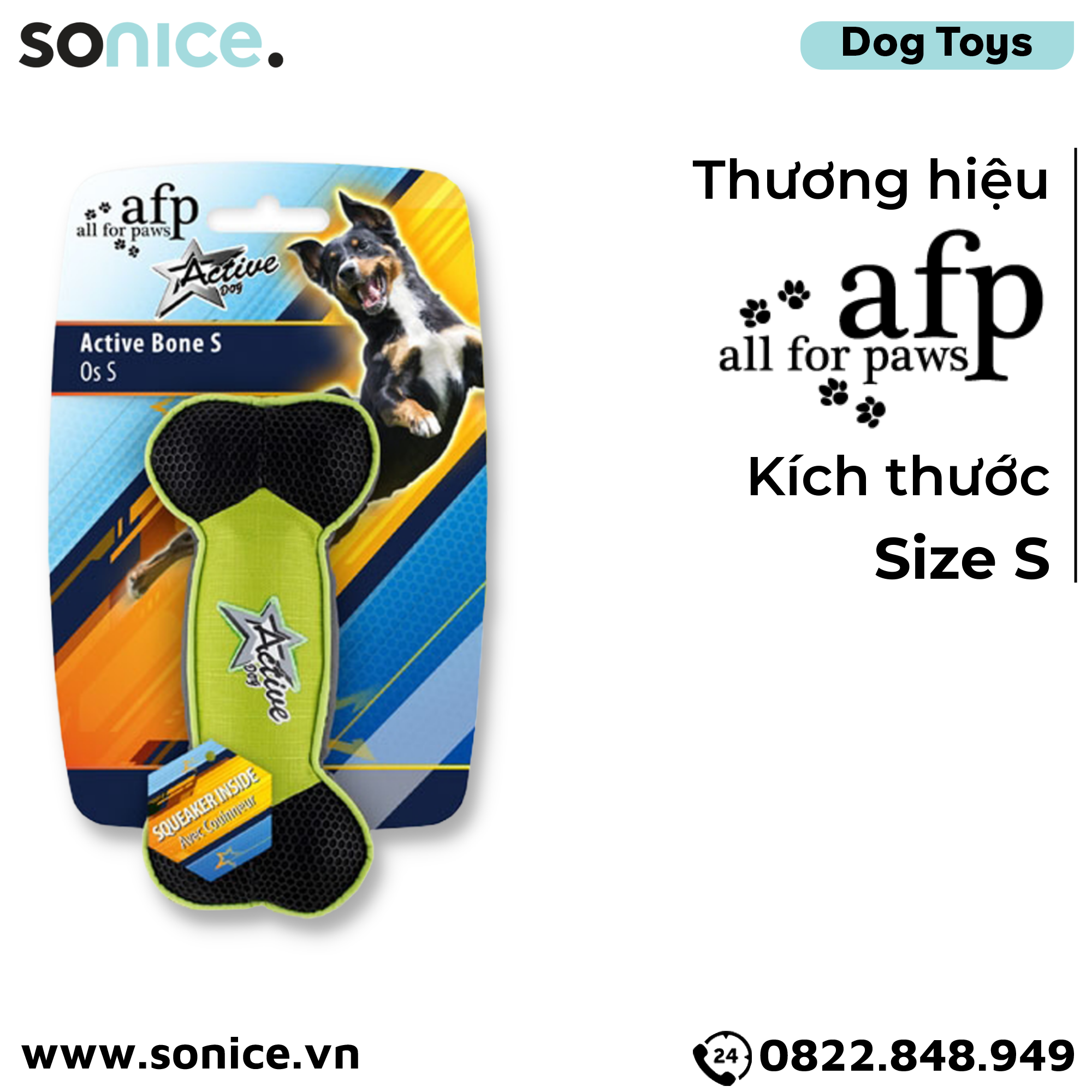 Đồ chơi xương AFP Active Bone Toys size S - SONICE.