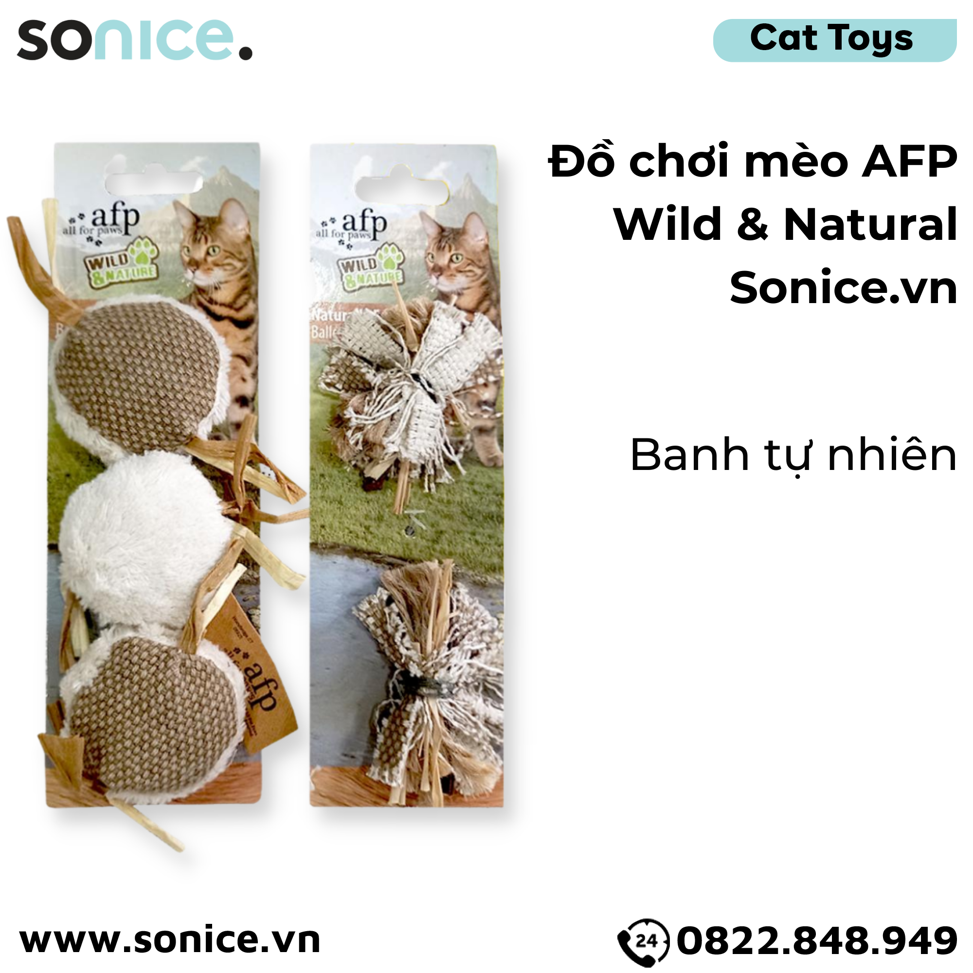 Đồ chơi mèo AFP Wild & Natural Toys - Banh tự nhiên SONICE.
