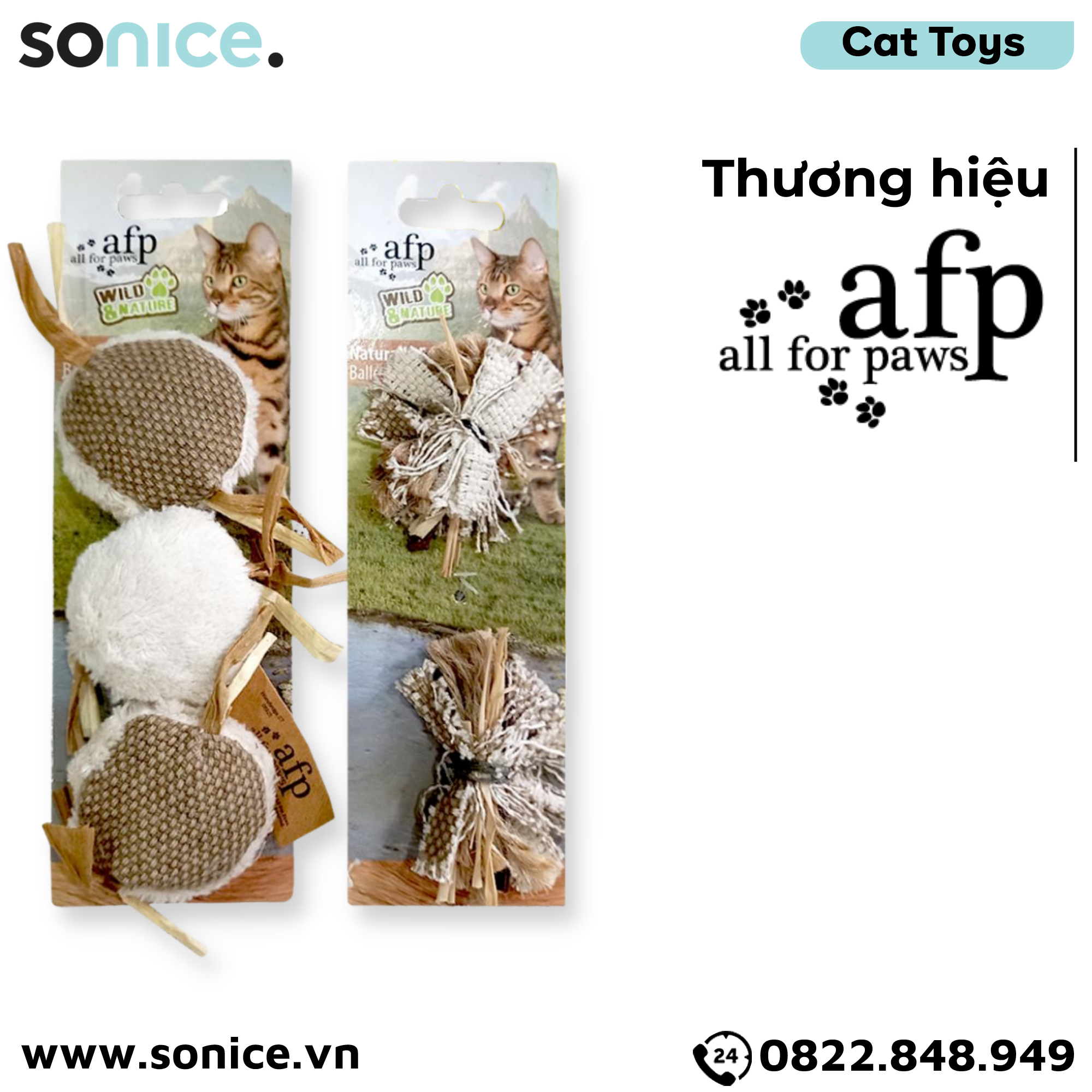 Đồ chơi mèo AFP Wild & Natural Toys - Banh tự nhiên SONICE.