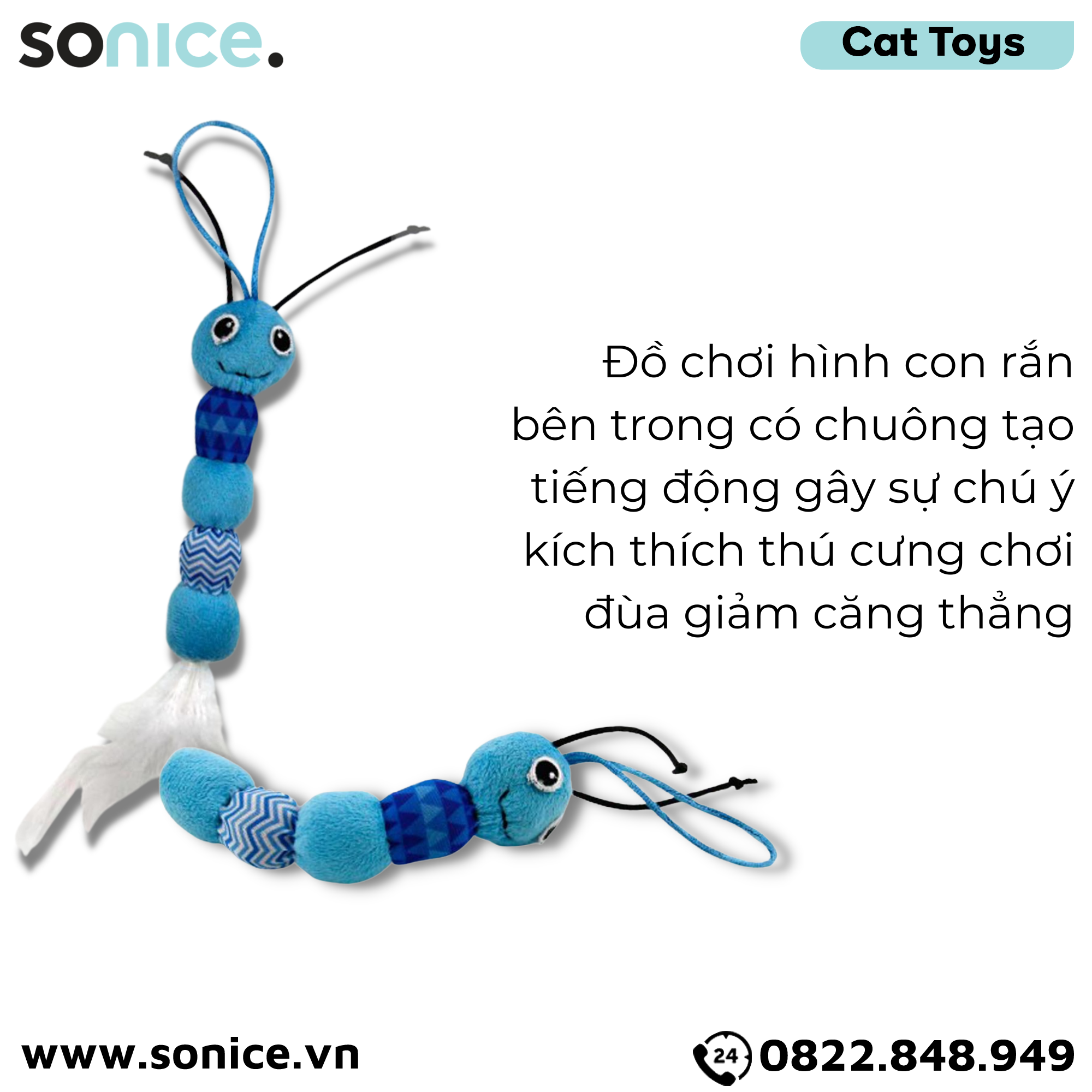 Đồ chơi AFP Feather Snake Toys - Có chuông, hỗ trợ vận động SONICE.