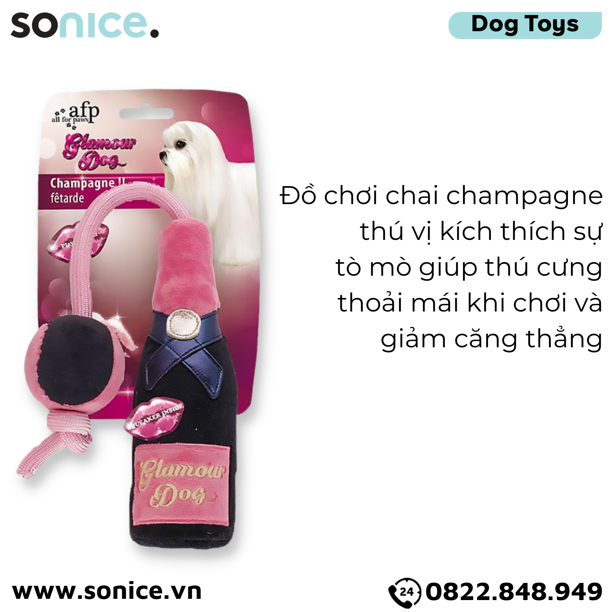  Đồ chơi AFP Glamour Dog Toys - Chai Champagne SONICE. 