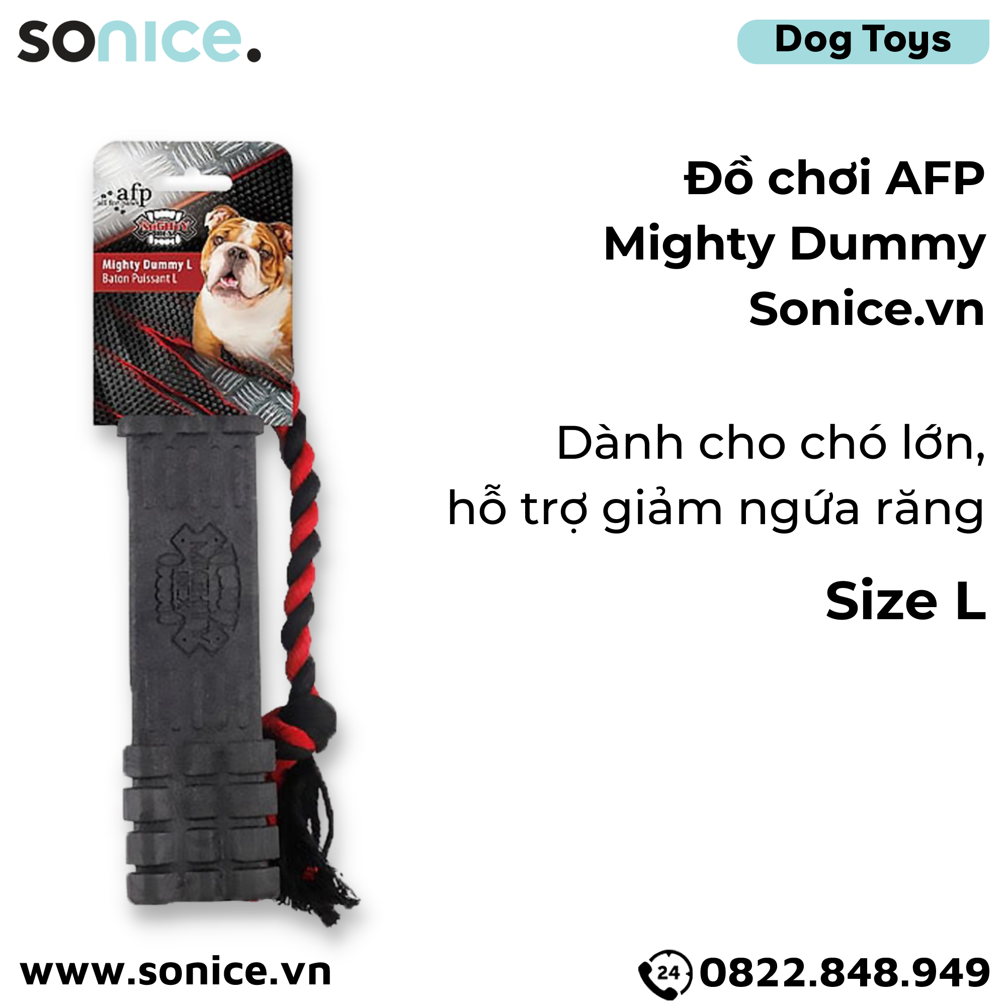 Đồ chơi AFP Mighty Dummy Toys size L - Cho chó lớn, hỗ trợ giảm ngứa răng SONICE.