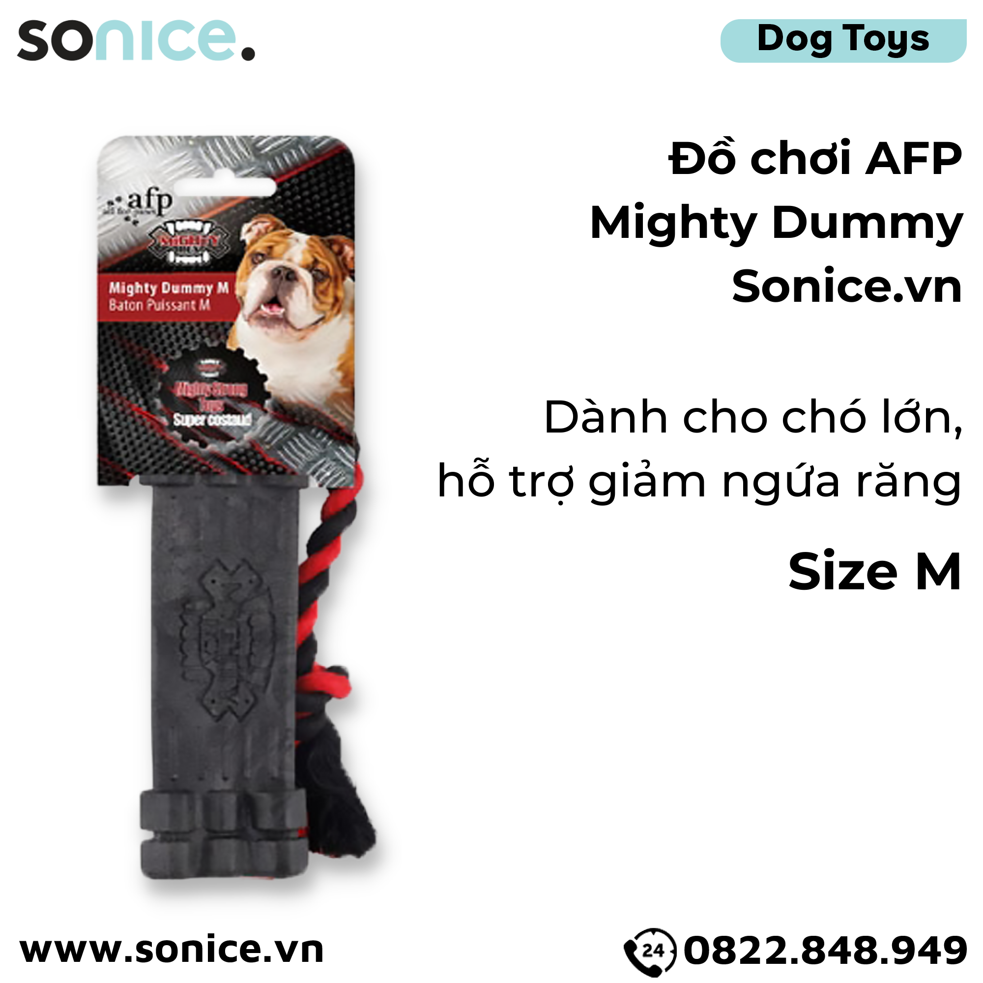 Đồ chơi AFP Mighty Dummy Toys size M - Cho chó lớn, hỗ trợ giảm ngứa răng SONICE.