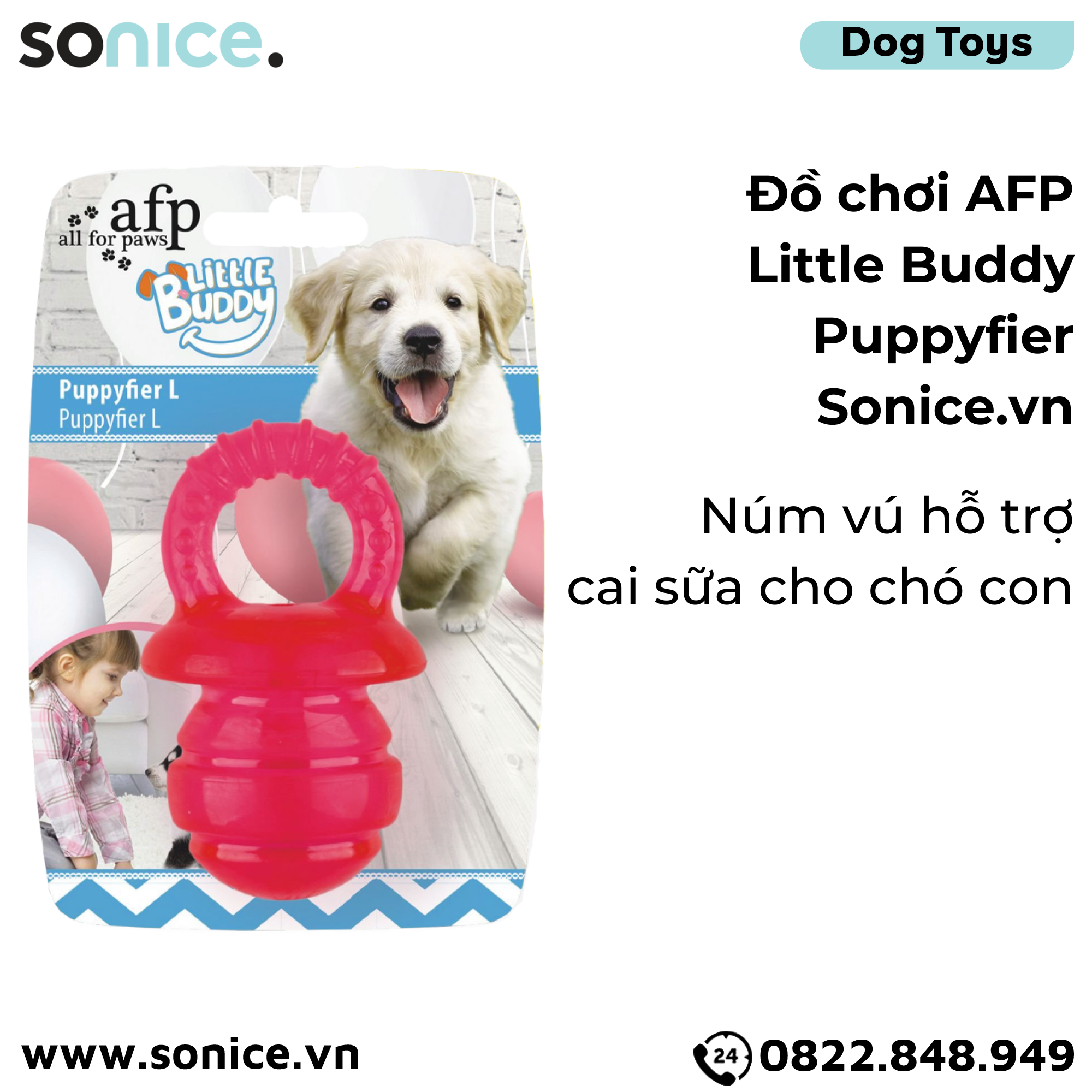 Đồ chơi AFP Little Buddy Puppyfier Toys size S - Núm vú hỗ trợ cai sữa cho chó con SONICE.