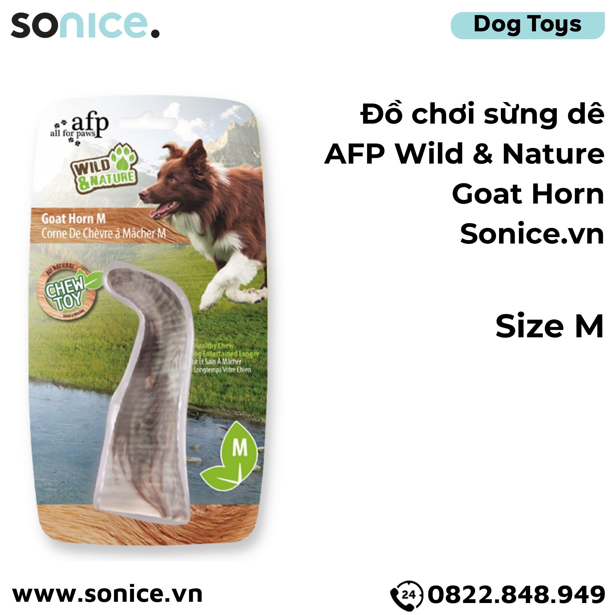 Đồ chơi sừng dê AFP Wild & Nature Goat Horn Toys size M - SONICE.