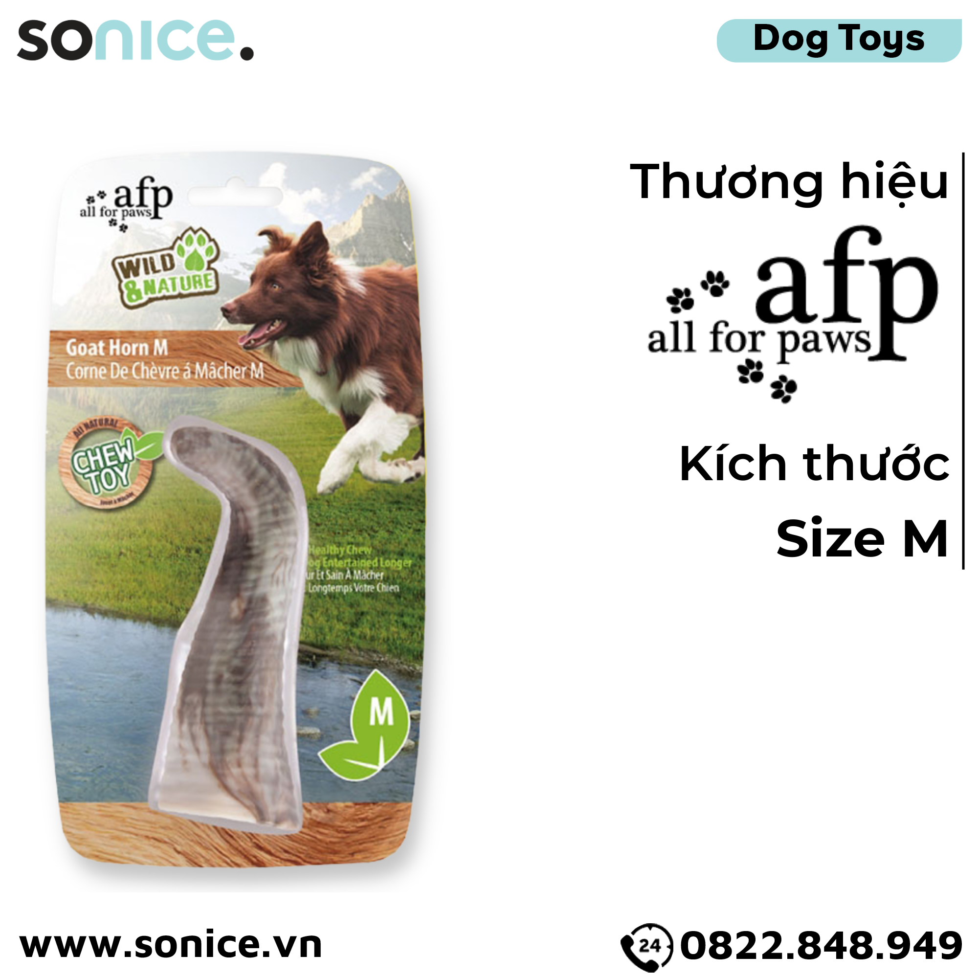 Đồ chơi sừng dê AFP Wild & Nature Goat Horn Toys size M - SONICE.