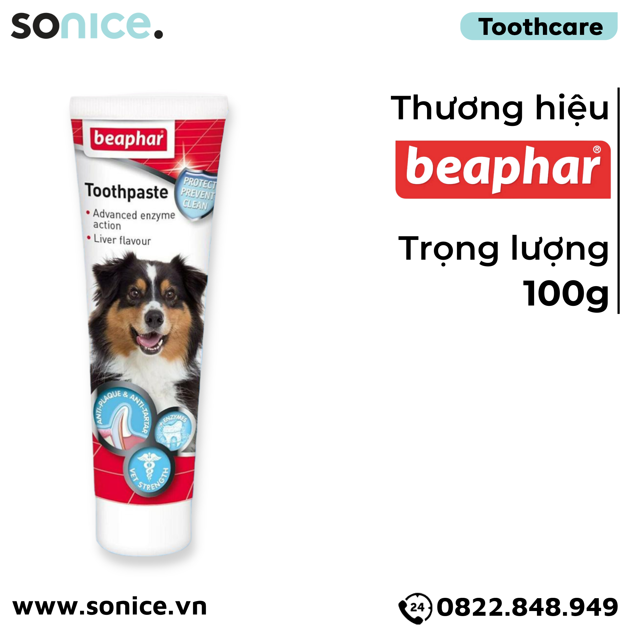 Kem đánh răng Beaphar Toothpaste 100g SONICE.