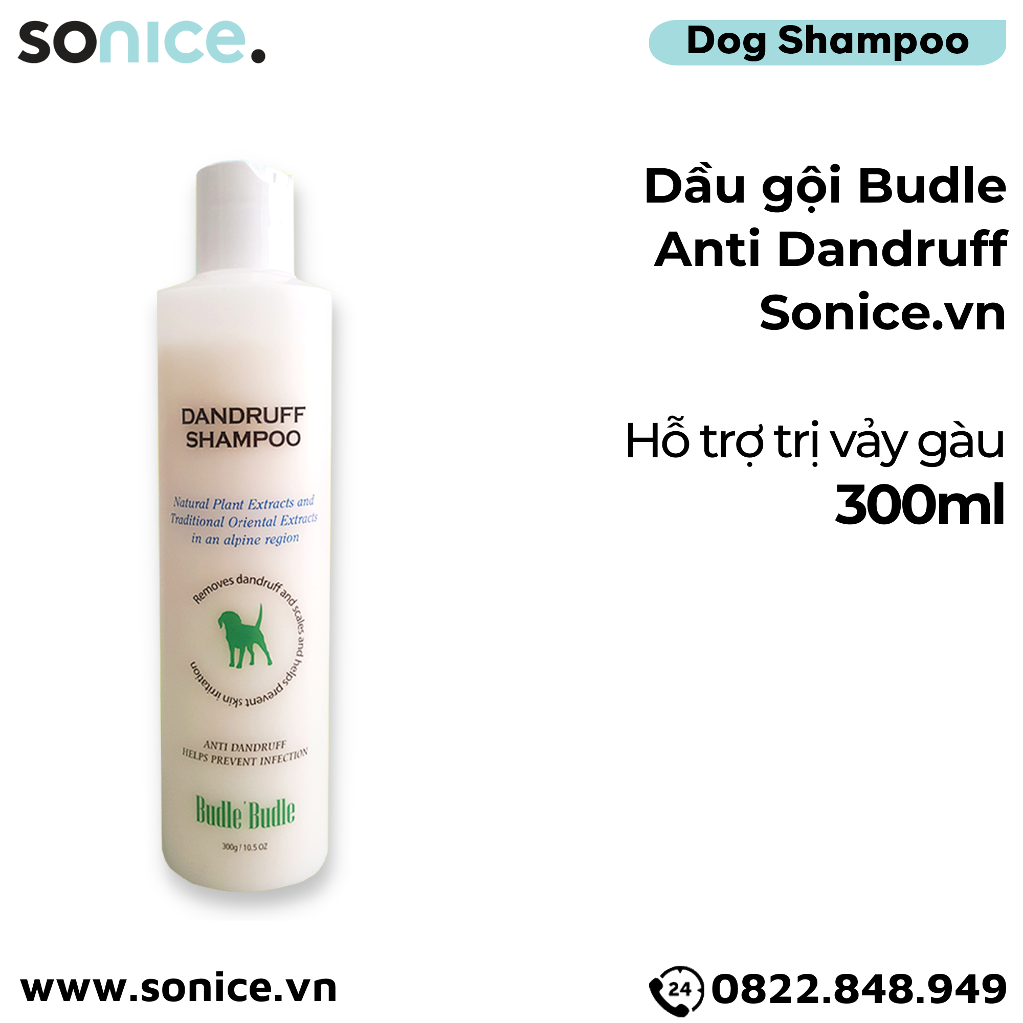 Dầu gội Budle Anti Dandruff 300ml - Trị vảy gầu SONICE.