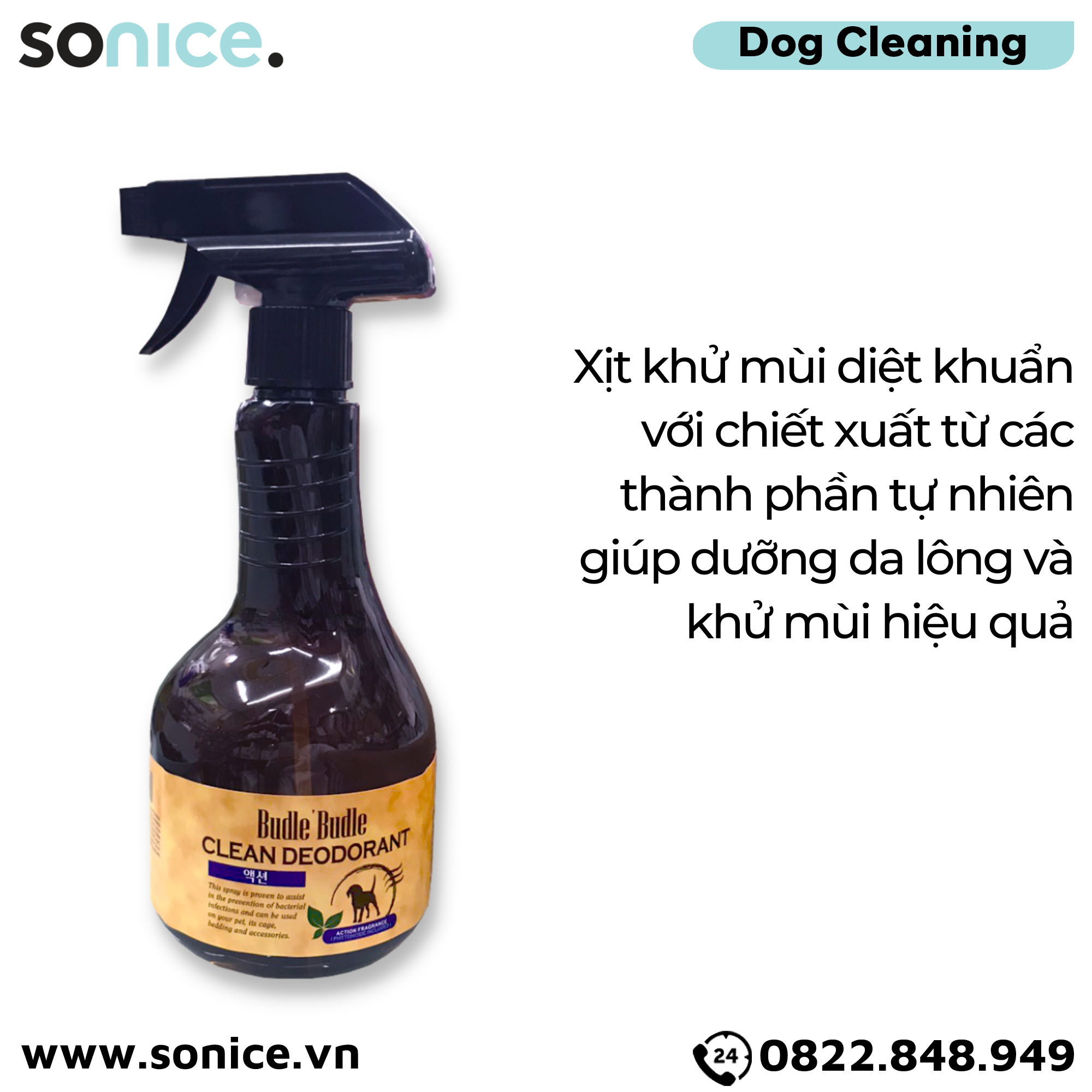 Xịt khử mùi dưỡng lông Budle Clear Deodorant Action Fragrance 530ml - Hương Unisex thơm mát SONICE.
