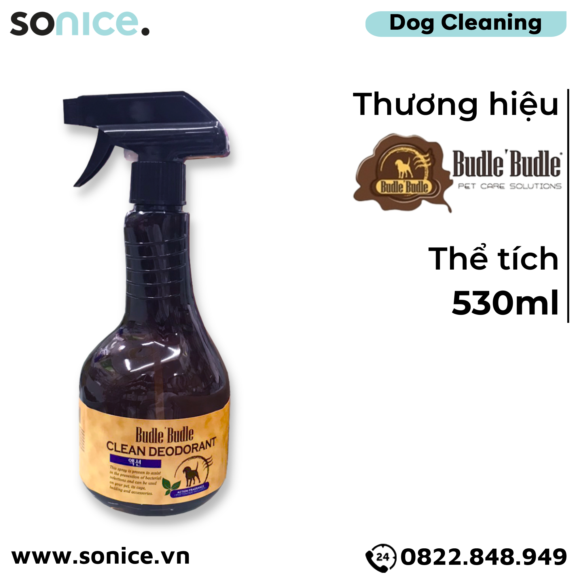 Xịt khử mùi dưỡng lông Budle Clear Deodorant Action Fragrance 530ml - Hương Unisex thơm mát SONICE.