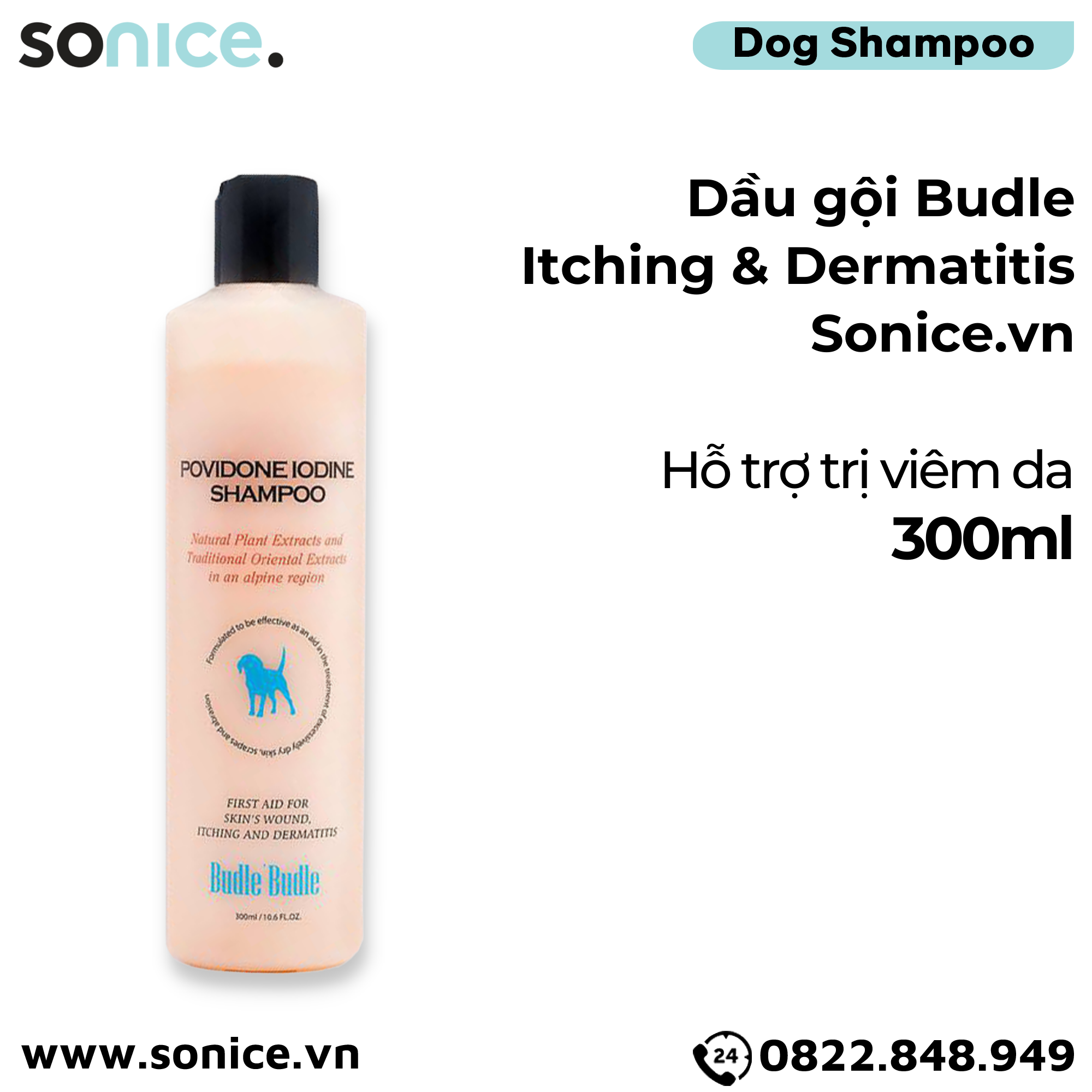 Dầu gội Budle Itching & Dermatitis 300ml - Trị viêm da SONICE.