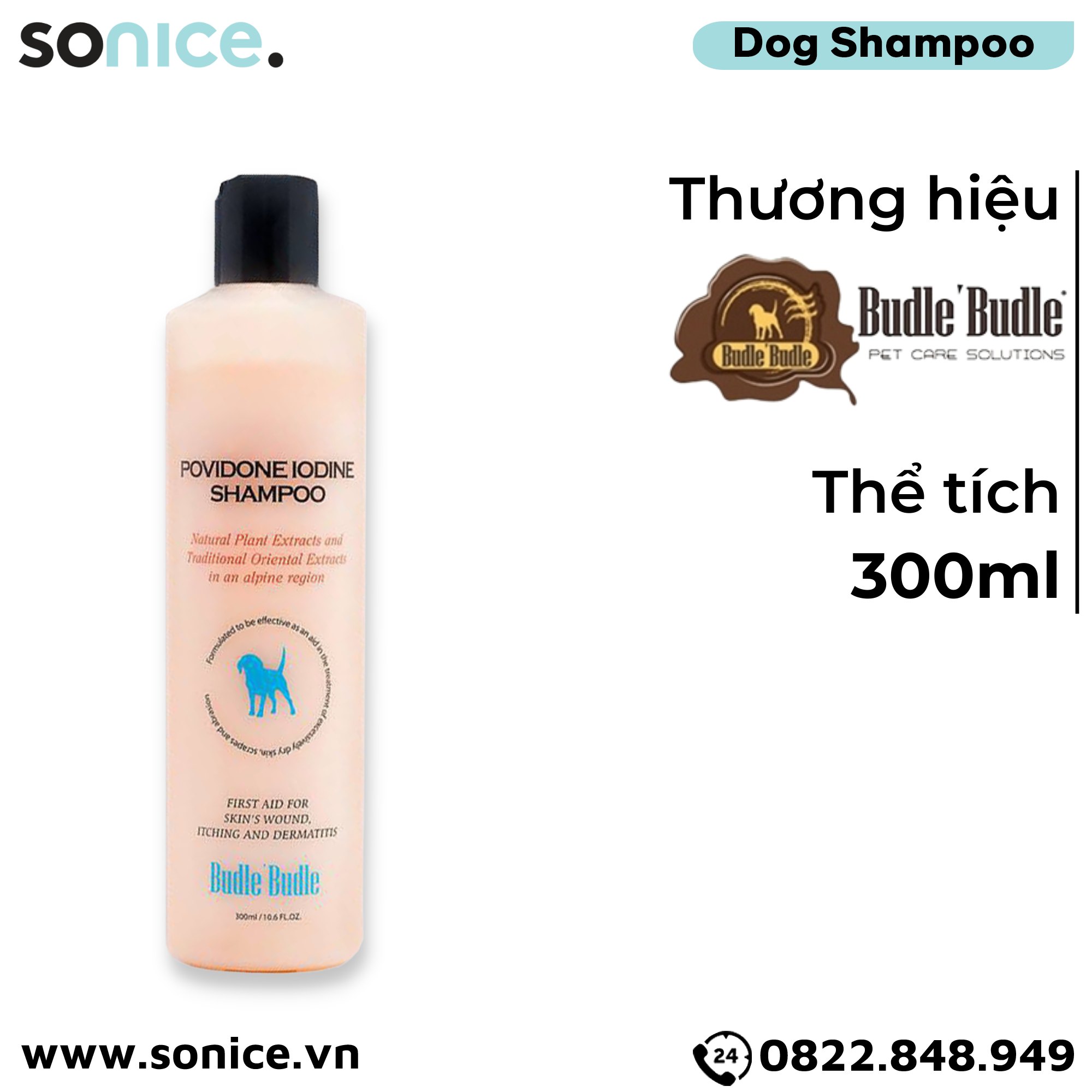 Dầu gội Budle Itching & Dermatitis 300ml - Trị viêm da SONICE.