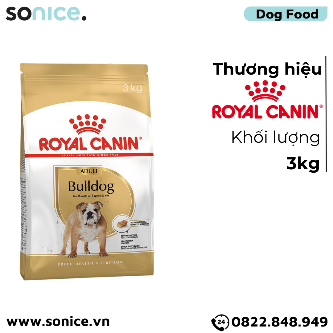 Thức ăn chó Royal Canin Bulldog Adult 3kg SONICE.